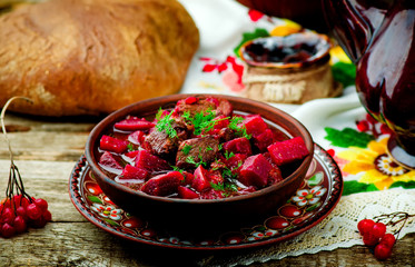 braised beef with beet.