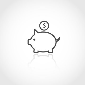 Piggy bank vector icon.
