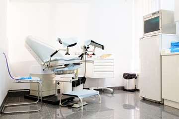 Gynecological chair. Gynecological room