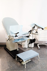 Gynecological chair. Gynecological room