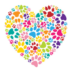 Heart paw print