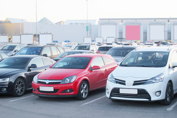 a vehicles parked in parking lot