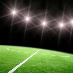 Fototapeta na wymiar soccer field and the bright lights