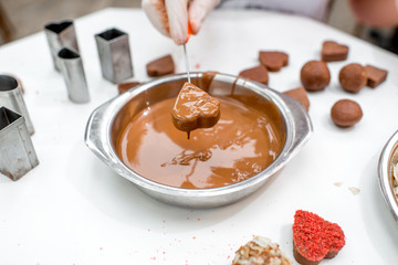 Making chocolate candy