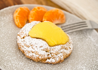 Delicious Lemon Pastry With Orange Slices