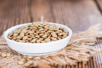 Heap of brown Lentils