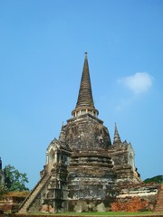 Fototapeta premium Ruin Pagoda in Buddhist temple - Ayutthaya, Thailand