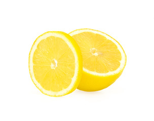 Fresh lemon on a white background