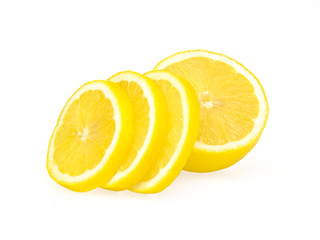 Fresh lemon on a white background