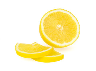 Fresh lemon on a white background
