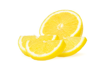 Fresh lemon on a white background
