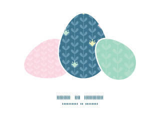 Vector blloming vines stripes three matching Easter egg