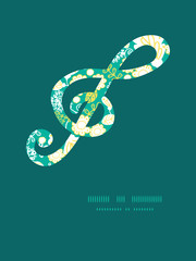 Vector emerald flowerals gclef musical silhouette pattern frame