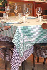 Table of a restaurant indoor