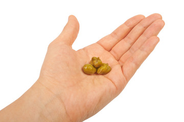 Capers in hand