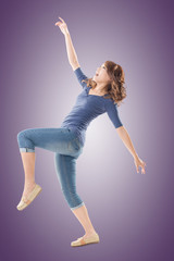 Naklejka premium Excited Asian young girl