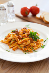 Pasta with Beef and Tomato Sauce