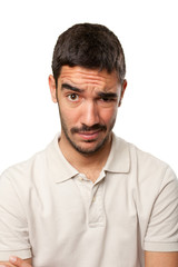 Obraz premium Worried guy doubting