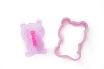 Cookie cutter and stamp : Pink bear