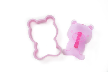 Cookie cutter and stamp : Pink bear