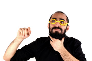 Man with swimming googles