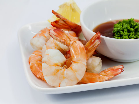 Shrimp Cocktail Isolated on a White Background.