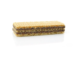 Wafers with chocolate isolated on white background