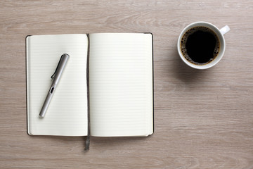 Open book on office desk