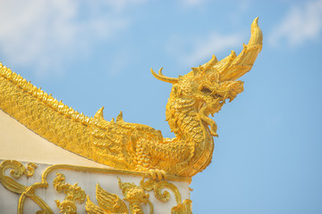 Arts of Buddhism - King of Naga statue in Thailand temple. - 78869529