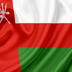 Naklejka premium Oman waving flag