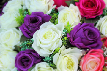 Fototapeta na wymiar beautiful of rose artificial flowers