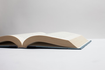 Composition with books on white background