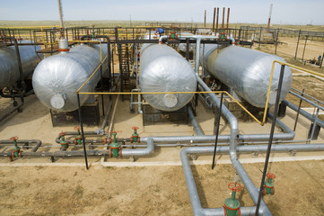 Oil tanks on pumping station