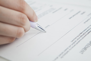 Women who fill out the room rental agreement