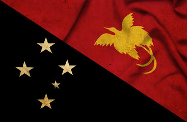 Papua New Guinea waving flag