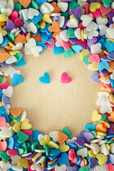 Fototapeta na wymiar Colorful confetti candies hearts