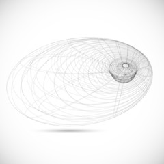 black hole magnetic field sketch icon template vector