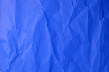Crumpled blue paper texture