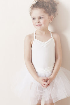 Young ballerina looking away