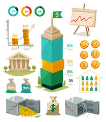 Economics and finance. Infographic elements.
