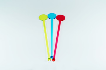 Colorful drink mixing sticks