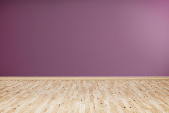 empty room with violet wall