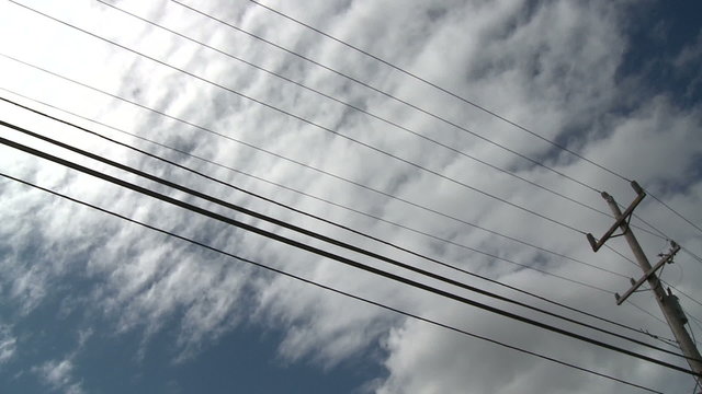 Time Lapse Clouds Utility Pole