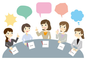 ミーティングをしている女性