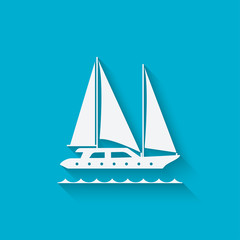 marine background with yacht