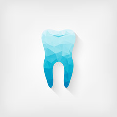 tooth blue polygon symbol
