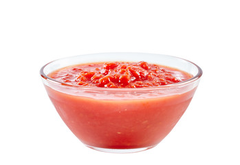 Tomatoes pizza sauce in bowl