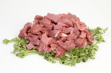 raw beef with parsley