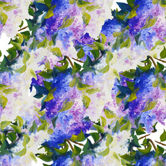 Spring flowers seamless pattern background