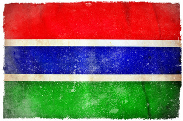 Gambia grunge flag